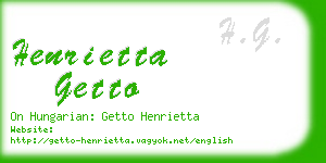 henrietta getto business card